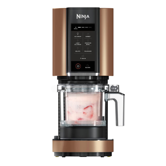 Ninja CREAMi Ice Cream Maker & Frozen Dessert Maker with 3 Tubs, 7 Programs, Makes Ice Cream, Gelato, Sorbet, Smoothie Bowl, Milkshakes and more, Black/Silver, Makes 1.4L of Ice Cream, NC300UK
