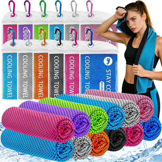 WIURGOHA 6 Pack Cooling Towels for Neck and Face,Microfiber Cooling Gym Towels,Soft Cooling Neck Towels Rags Cooling Neck Wraps Sweat Towel for Sports,Gym,Yoga,Workout,Running,Camping(40"x12")