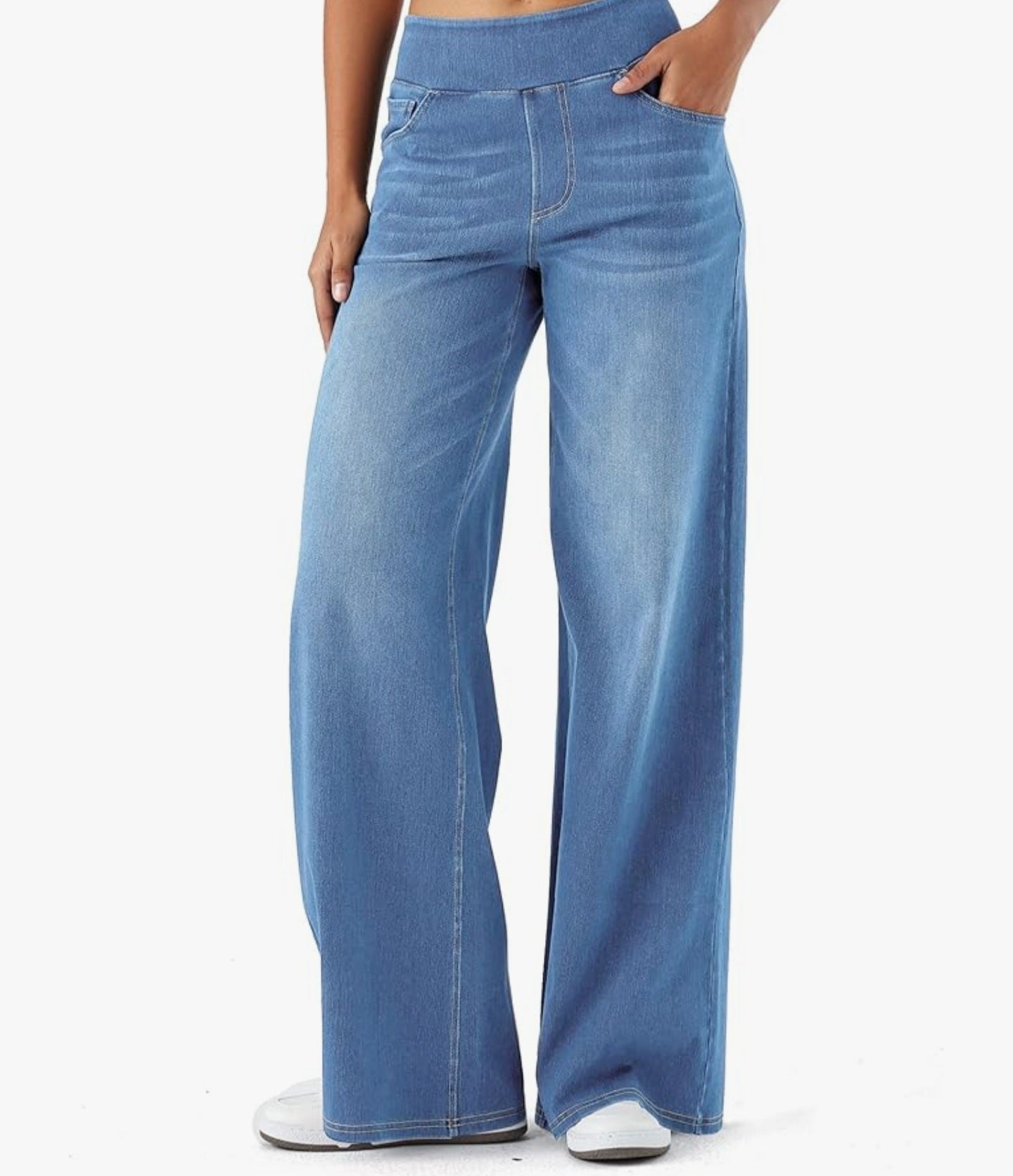 Laier large denim wide jeans