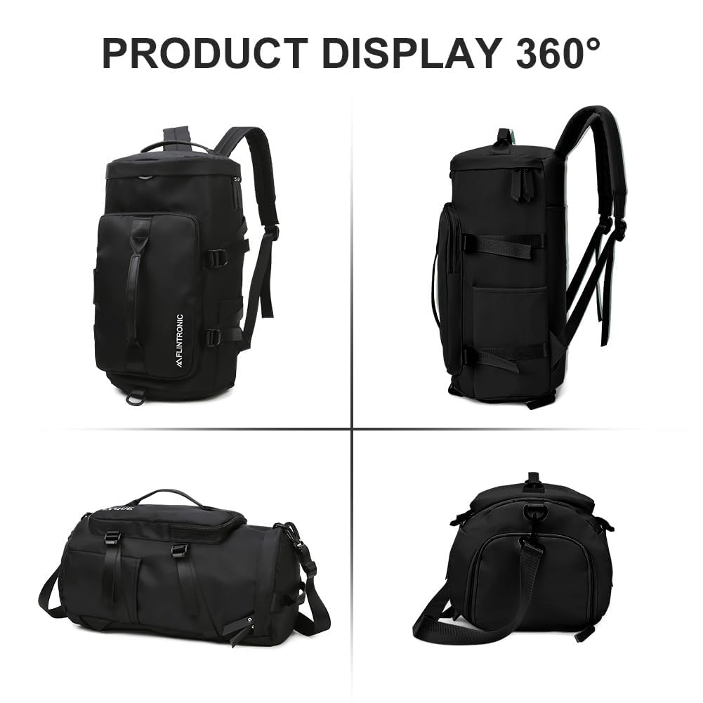 Foldable Travel Duffel With Wet and Dry Separation - Lightweight Large Capacity Holdall for Gym, Sports, Hospital, Overnight Weekend - Purple