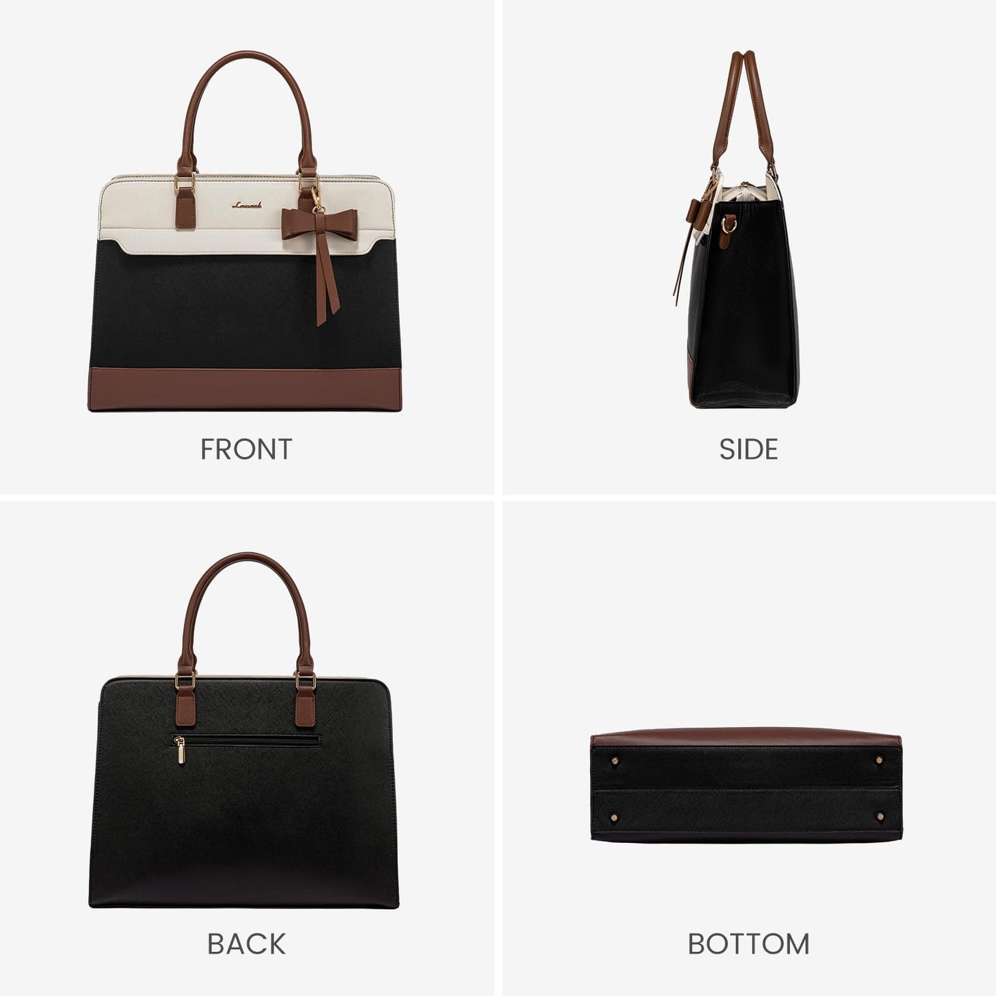 LOVEVOOK Laptop Handbags for Women, 15.6 Inch Ladies Work Bags Large Tote Bags with Compartments, PU Leather Womens Handbag Shoulder Bag for Office School Teacher Shopping Business