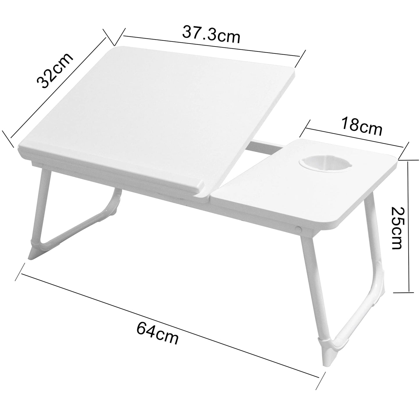 Laptop Desk, Laptop Bed Table with Foldable Legs & Cup Slot, Reading Holder Notebook Stand Breakfast Bed Tray Book Holder for Sofa, Bed, Terrace, Balcony