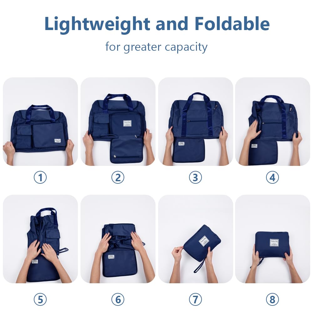Foldable Travel Duffel With Wet and Dry Separation - Lightweight Large Capacity Holdall for Gym, Sports, Hospital, Overnight Weekend - Purple