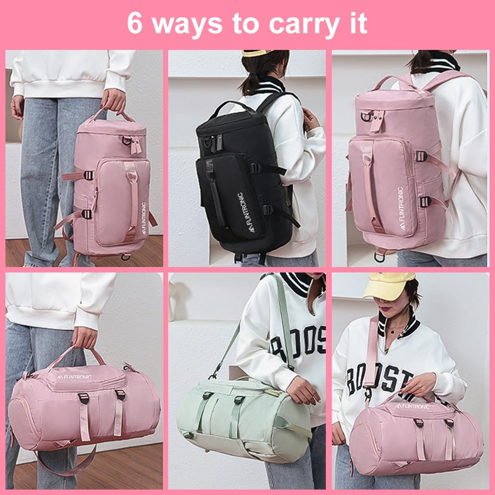 Foldable Travel Duffel With Wet and Dry Separation - Lightweight Large Capacity Holdall for Gym, Sports, Hospital, Overnight Weekend - Purple