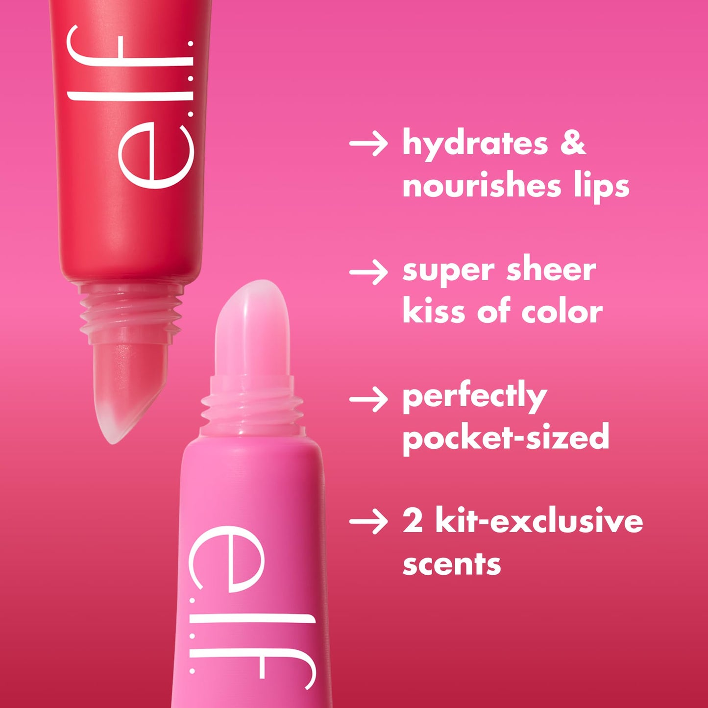 e.l.f. Squeeze Me Lip Balm Duo, Moisturizing Lip Balm for a Sheer Tint of Colour, Infused with Hyaluronic Acid, Vegan & Cruelty-Free, MINT/CHOCOLATE