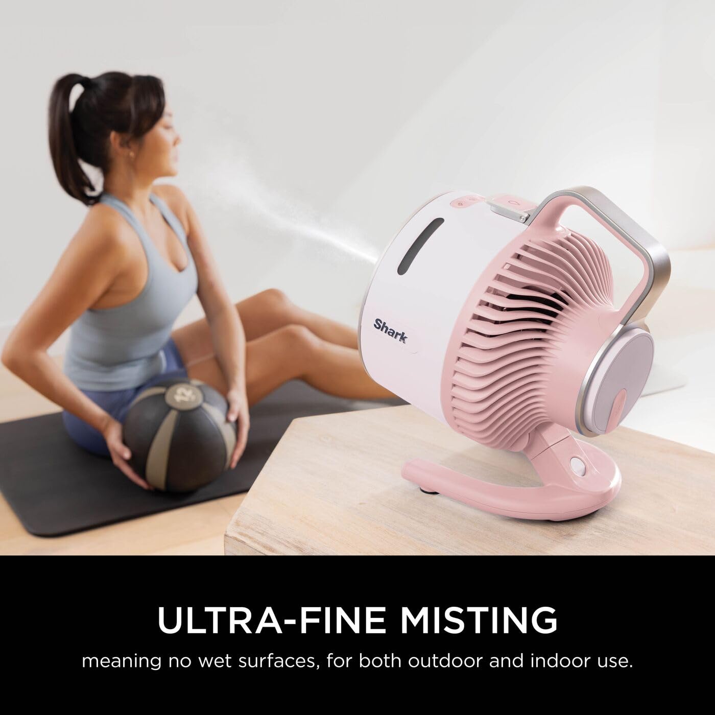 Shark FlexBreeze HydroGo Cordless Fan, Powerful Portable Fan with Misting, Indoor & Outdoor Cooling, Quiet & Durable, Compact & Lightweight, 5 Speed Settings, Lilac FA050UKLV
