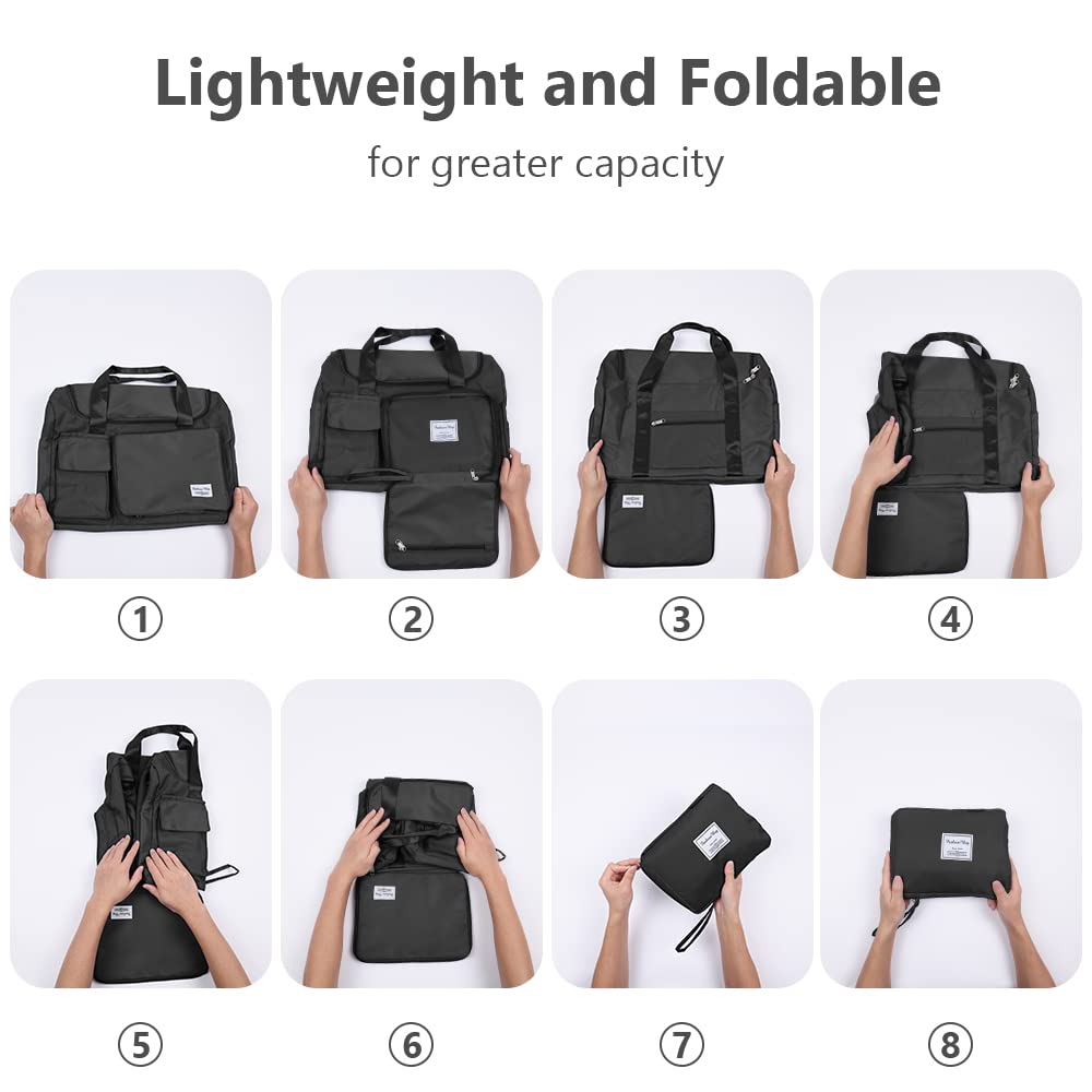 Foldable Travel Duffel With Wet and Dry Separation - Lightweight Large Capacity Holdall for Gym, Sports, Hospital, Overnight Weekend - Purple