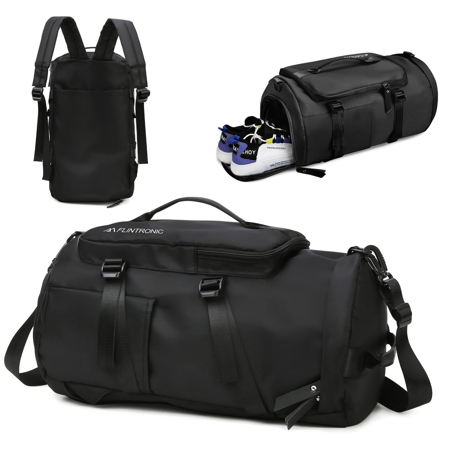 Foldable Travel Duffel With Wet and Dry Separation - Lightweight Large Capacity Holdall for Gym, Sports, Hospital, Overnight Weekend - Purple