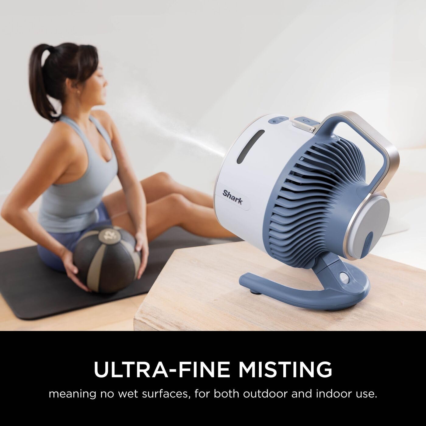 Shark FlexBreeze HydroGo Cordless Fan, Powerful Portable Fan with Misting, Indoor & Outdoor Cooling, Quiet & Durable, Compact & Lightweight, 5 Speed Settings, Lilac FA050UKLV