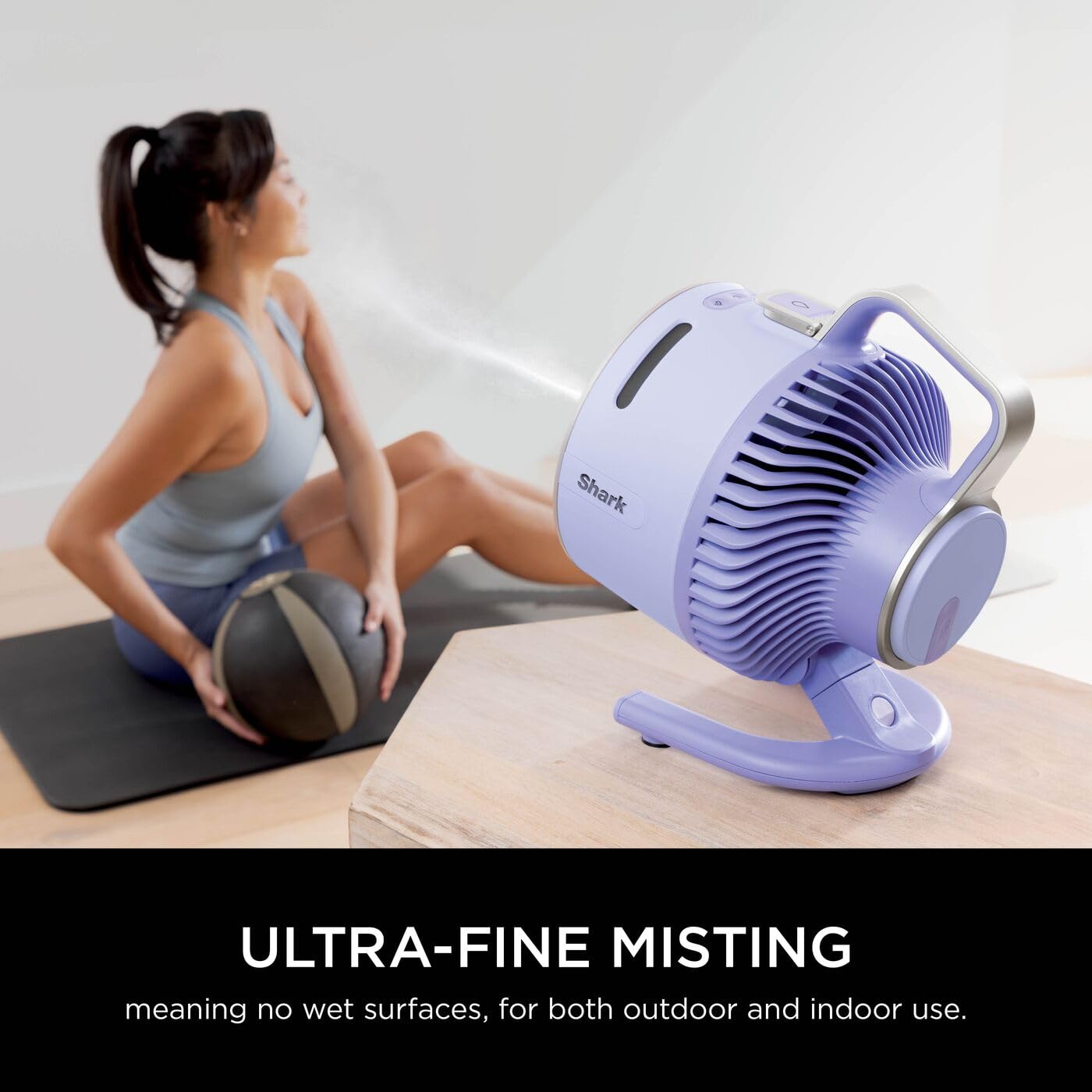 Shark FlexBreeze HydroGo Cordless Fan, Powerful Portable Fan with Misting, Indoor & Outdoor Cooling, Quiet & Durable, Compact & Lightweight, 5 Speed Settings, Lilac FA050UKLV