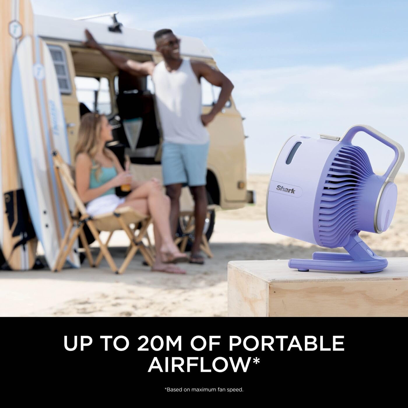 Shark FlexBreeze HydroGo Cordless Fan, Powerful Portable Fan with Misting, Indoor & Outdoor Cooling, Quiet & Durable, Compact & Lightweight, 5 Speed Settings, Lilac FA050UKLV