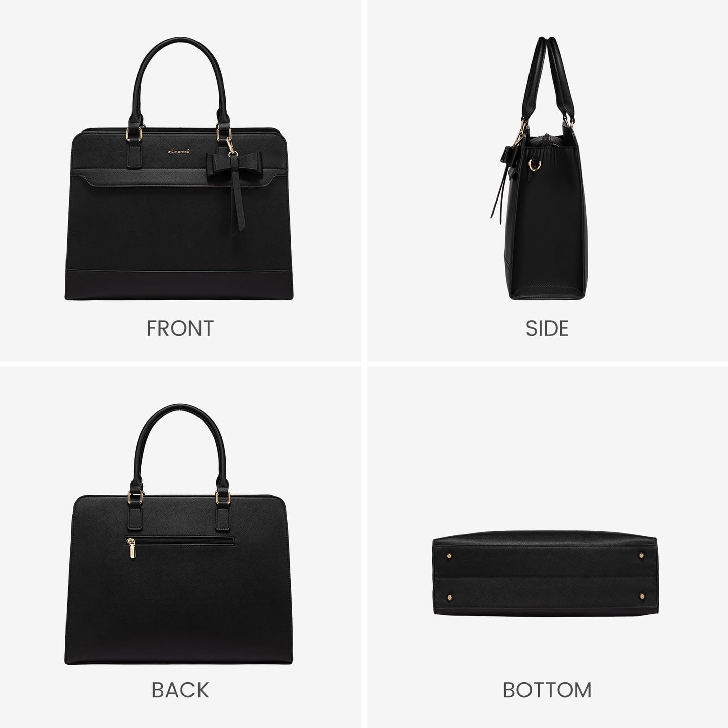 LOVEVOOK Laptop Handbags for Women, 15.6 Inch Ladies Work Bags Large Tote Bags with Compartments, PU Leather Womens Handbag Shoulder Bag for Office School Teacher Shopping Business