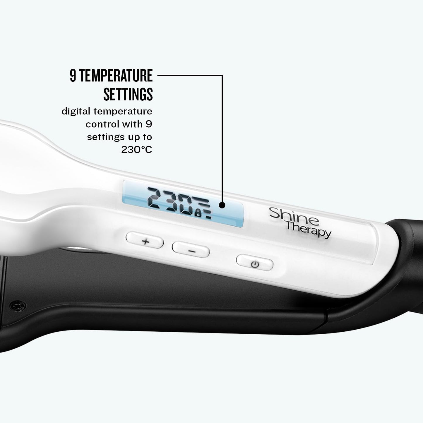 Remington Shine Therapy Hair Straightener with Advanced Ceramic coating infused with Moroccan Argan Oil for sleek & smooth glide, Floating plates, Digital display, 9 settings 150°C–230°C, S8500