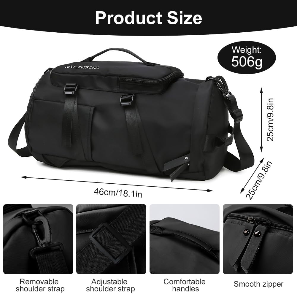 Foldable Travel Duffel With Wet and Dry Separation - Lightweight Large Capacity Holdall for Gym, Sports, Hospital, Overnight Weekend - Purple