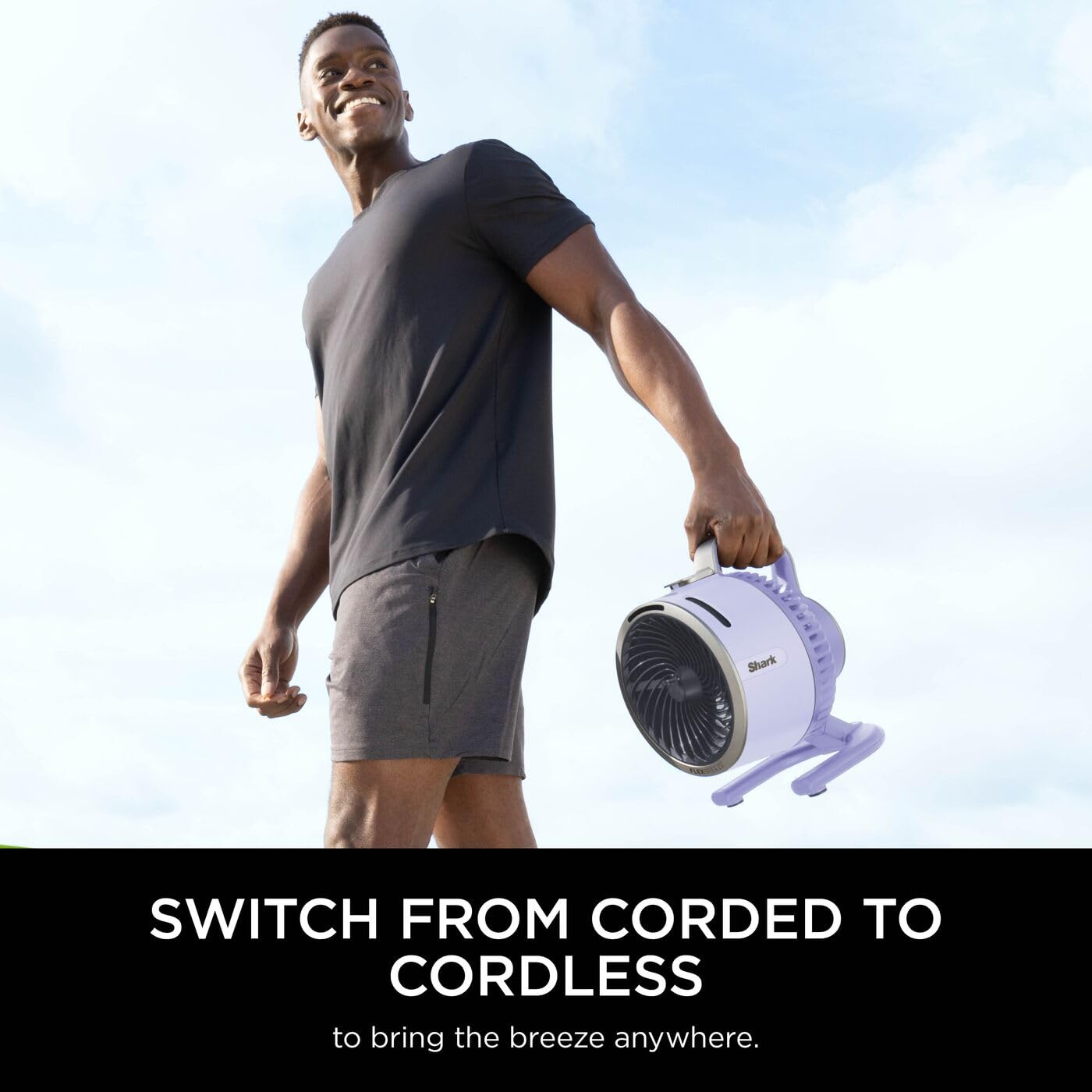 Shark FlexBreeze HydroGo Cordless Fan, Powerful Portable Fan with Misting, Indoor & Outdoor Cooling, Quiet & Durable, Compact & Lightweight, 5 Speed Settings, Lilac FA050UKLV