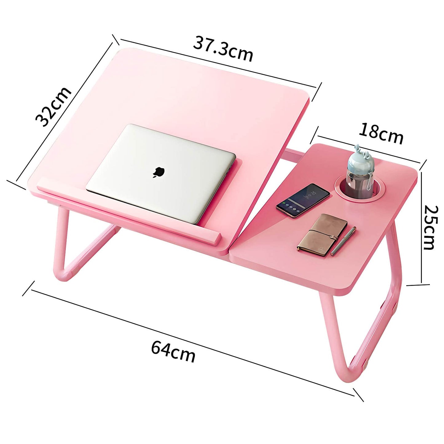Laptop Desk, Laptop Bed Table with Foldable Legs & Cup Slot, Reading Holder Notebook Stand Breakfast Bed Tray Book Holder for Sofa, Bed, Terrace, Balcony
