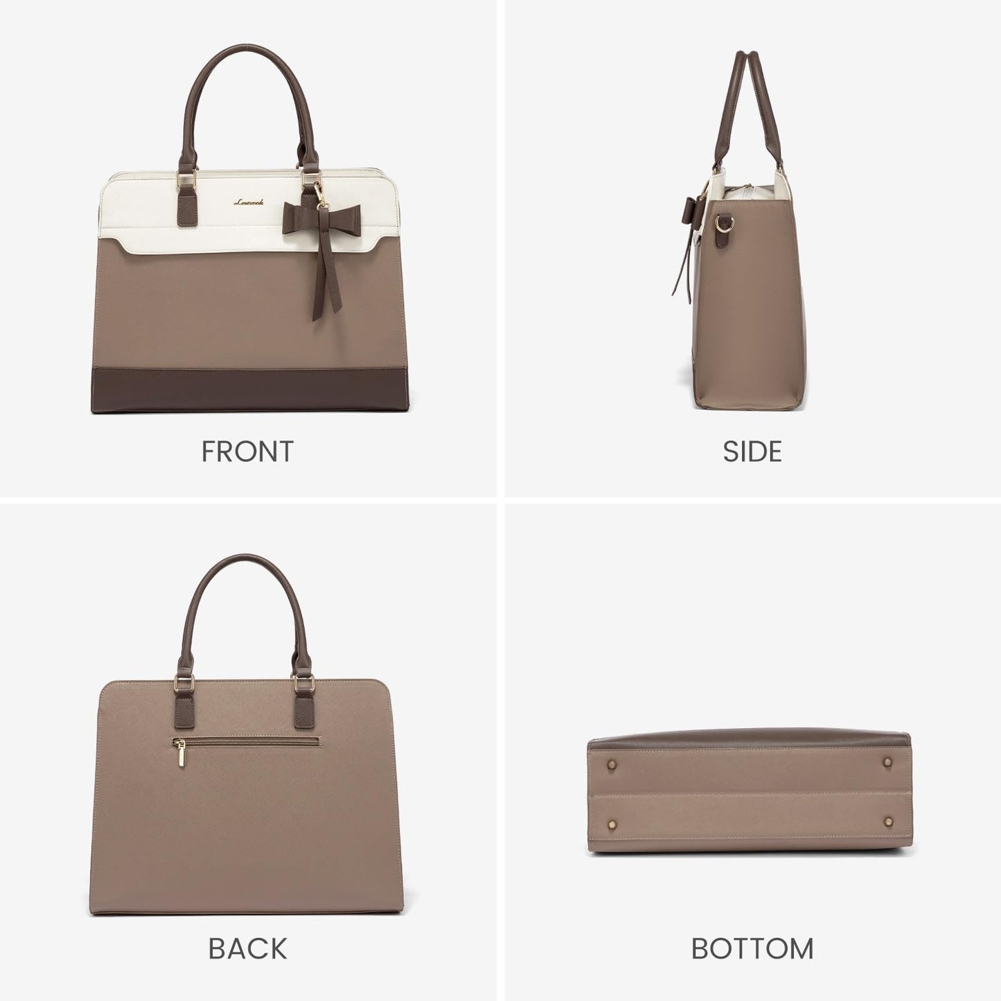 LOVEVOOK Laptop Handbags for Women, 15.6 Inch Ladies Work Bags Large Tote Bags with Compartments, PU Leather Womens Handbag Shoulder Bag for Office School Teacher Shopping Business