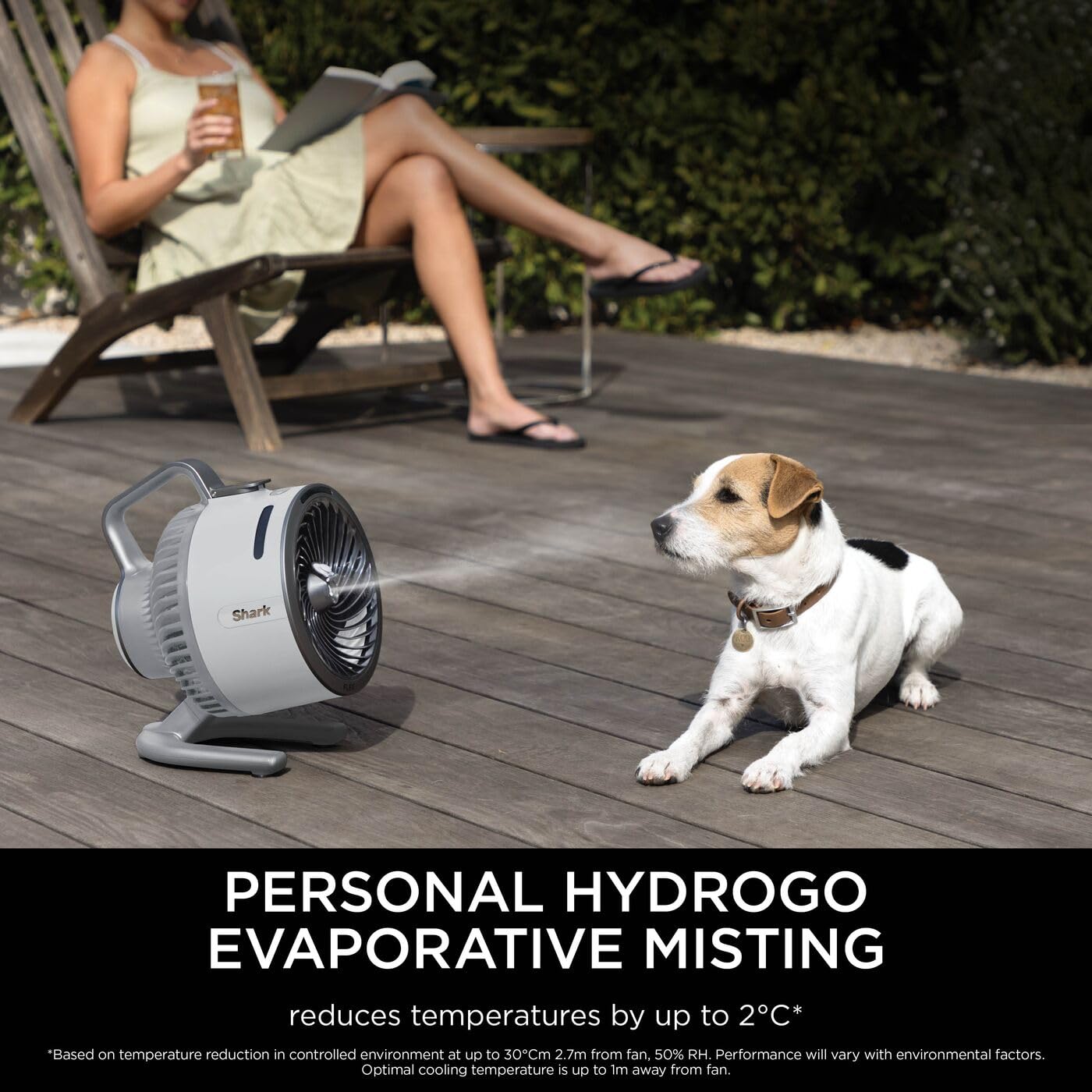 Shark FlexBreeze HydroGo Cordless Fan, Powerful Portable Fan with Misting, Indoor & Outdoor Cooling, Quiet & Durable, Compact & Lightweight, 5 Speed Settings, Lilac FA050UKLV