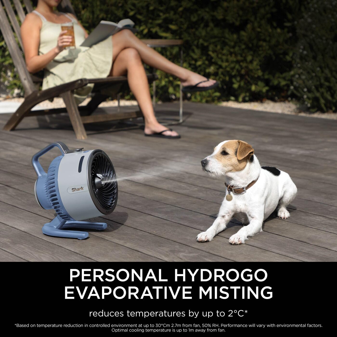 Shark FlexBreeze HydroGo Cordless Fan, Powerful Portable Fan with Misting, Indoor & Outdoor Cooling, Quiet & Durable, Compact & Lightweight, 5 Speed Settings, Lilac FA050UKLV