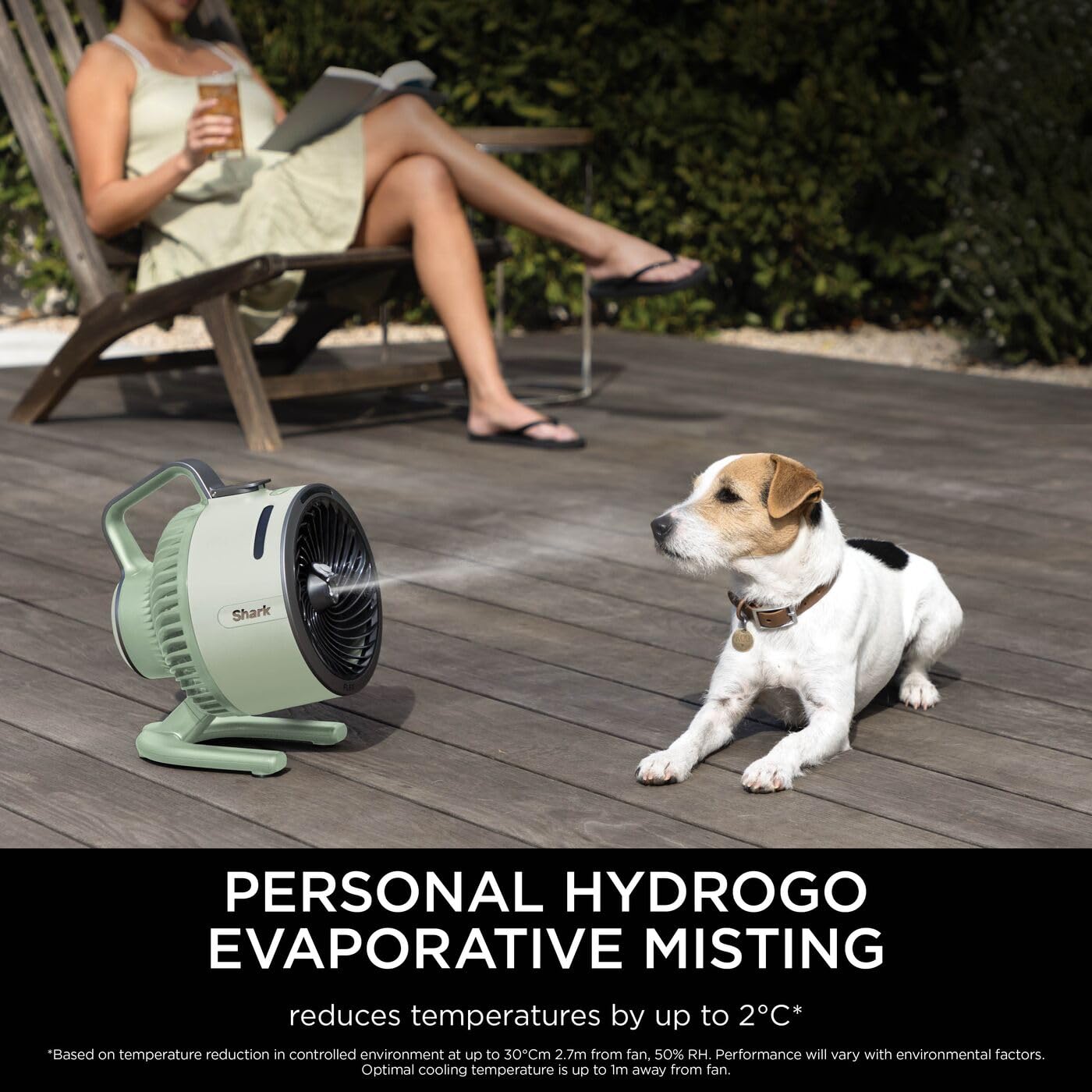 Shark FlexBreeze HydroGo Cordless Fan, Powerful Portable Fan with Misting, Indoor & Outdoor Cooling, Quiet & Durable, Compact & Lightweight, 5 Speed Settings, Lilac FA050UKLV