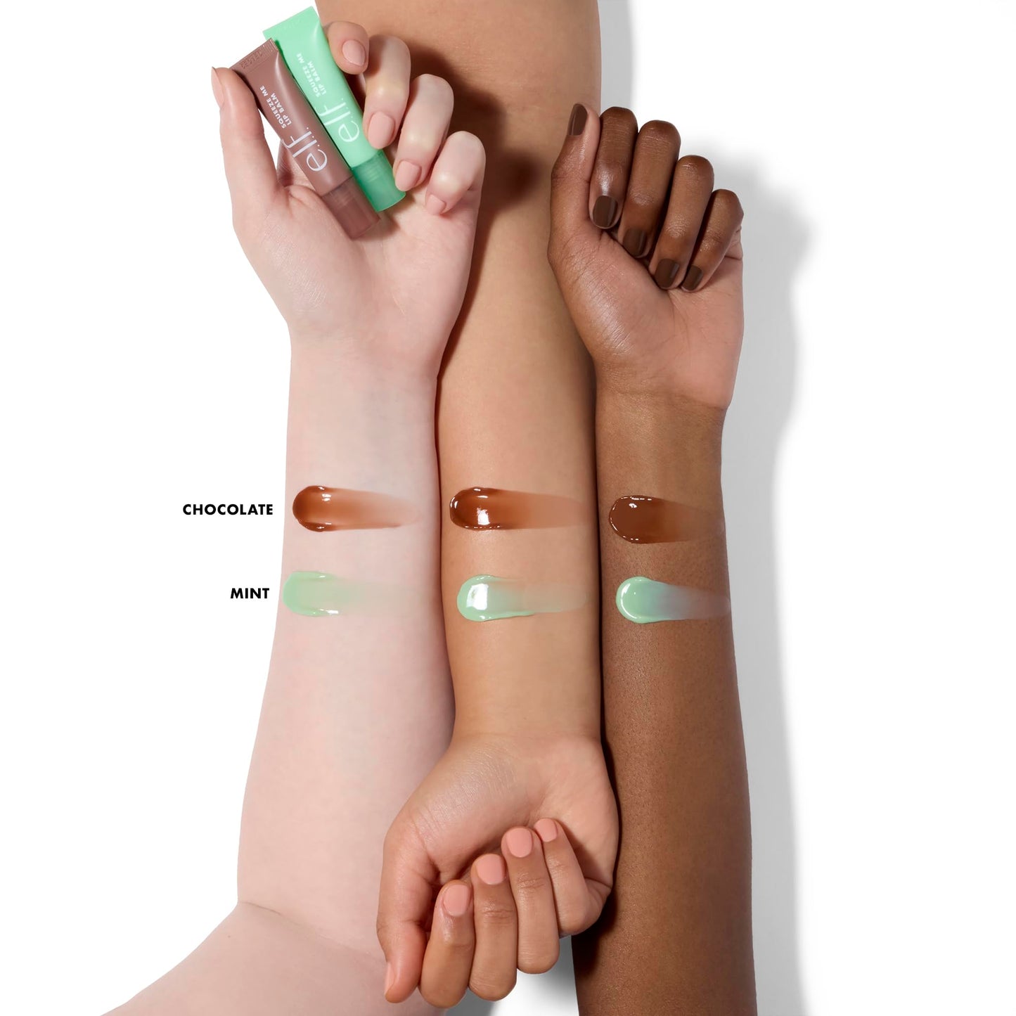 e.l.f. Squeeze Me Lip Balm Duo, Moisturizing Lip Balm for a Sheer Tint of Colour, Infused with Hyaluronic Acid, Vegan & Cruelty-Free, MINT/CHOCOLATE