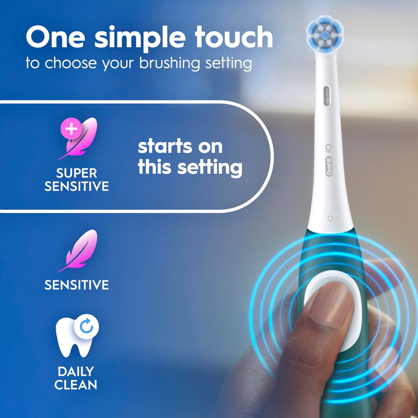 Oral-B iO2 Electric Toothbrush, Night Black - Long-Lasting Battery for Travel, Includes Gentle Care Brush Head, Travel Case and Refill Holder, Easy Switch to Electric Brushing, UK Two Pin Plug