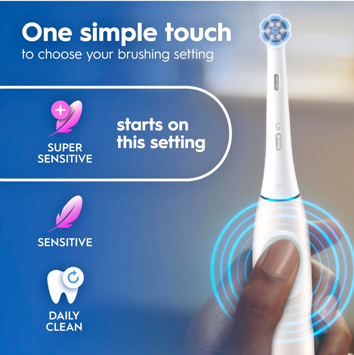Oral-B iO2 Electric Toothbrush, Night Black - Long-Lasting Battery for Travel, Includes Gentle Care Brush Head, Travel Case and Refill Holder, Easy Switch to Electric Brushing, UK Two Pin Plug