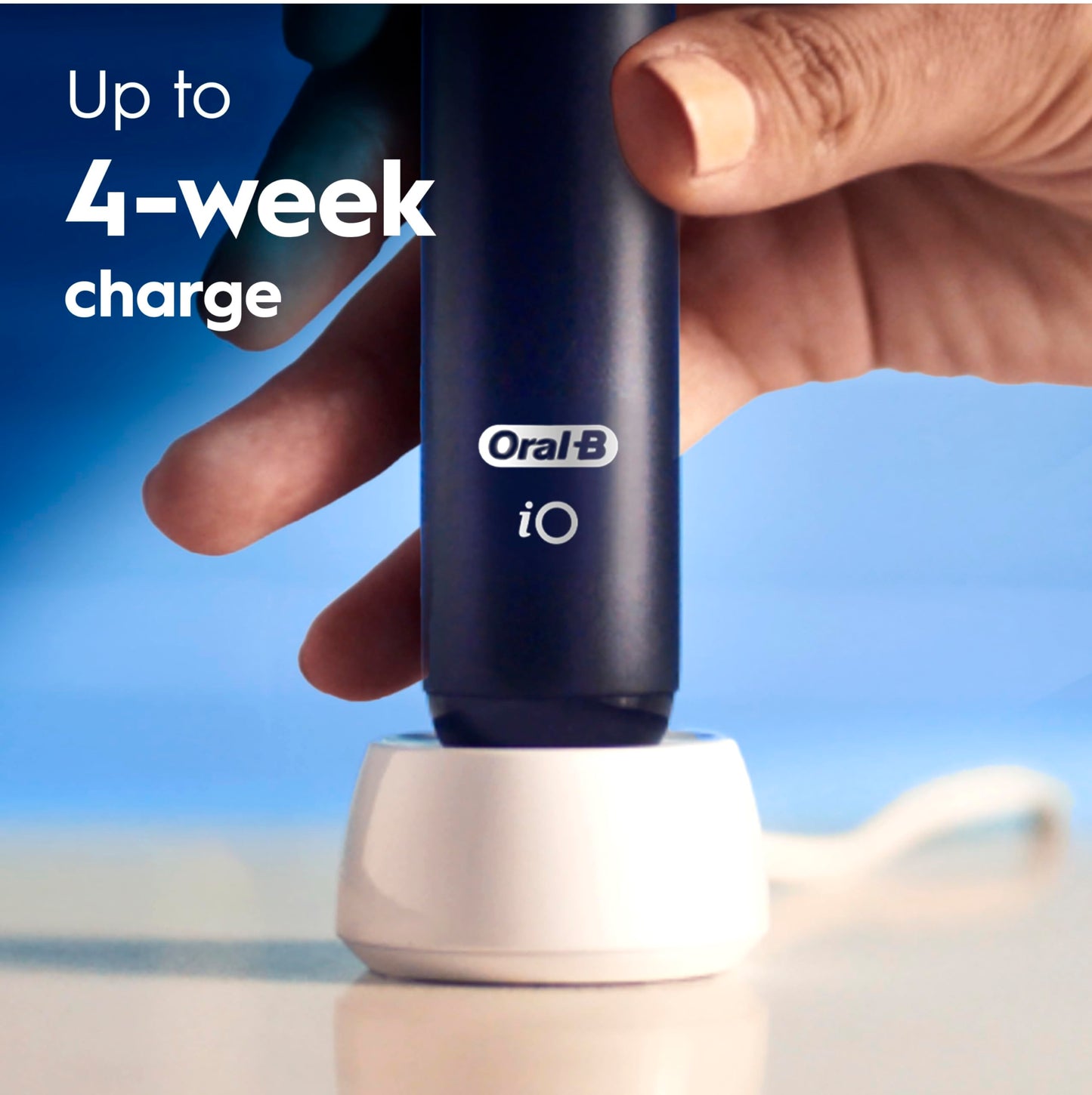 Oral-B iO2 Electric Toothbrush, Night Black - Long-Lasting Battery for Travel, Includes Gentle Care Brush Head, Travel Case and Refill Holder, Easy Switch to Electric Brushing, UK Two Pin Plug