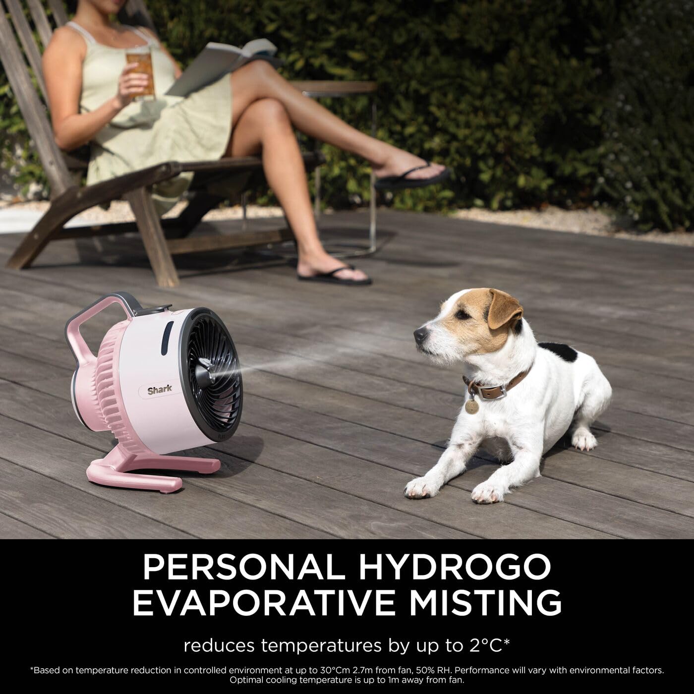 Shark FlexBreeze HydroGo Cordless Fan, Powerful Portable Fan with Misting, Indoor & Outdoor Cooling, Quiet & Durable, Compact & Lightweight, 5 Speed Settings, Lilac FA050UKLV