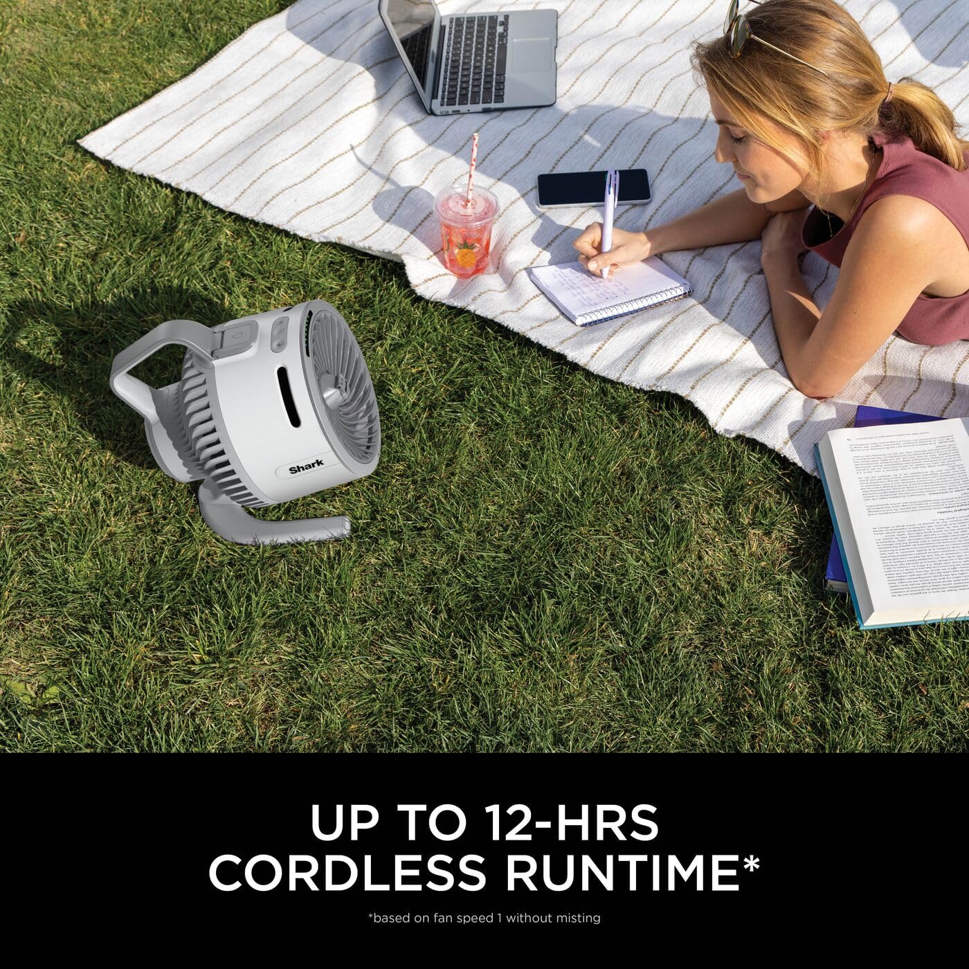 Shark FlexBreeze HydroGo Cordless Fan, Powerful Portable Fan with Misting, Indoor & Outdoor Cooling, Quiet & Durable, Compact & Lightweight, 5 Speed Settings, Lilac FA050UKLV