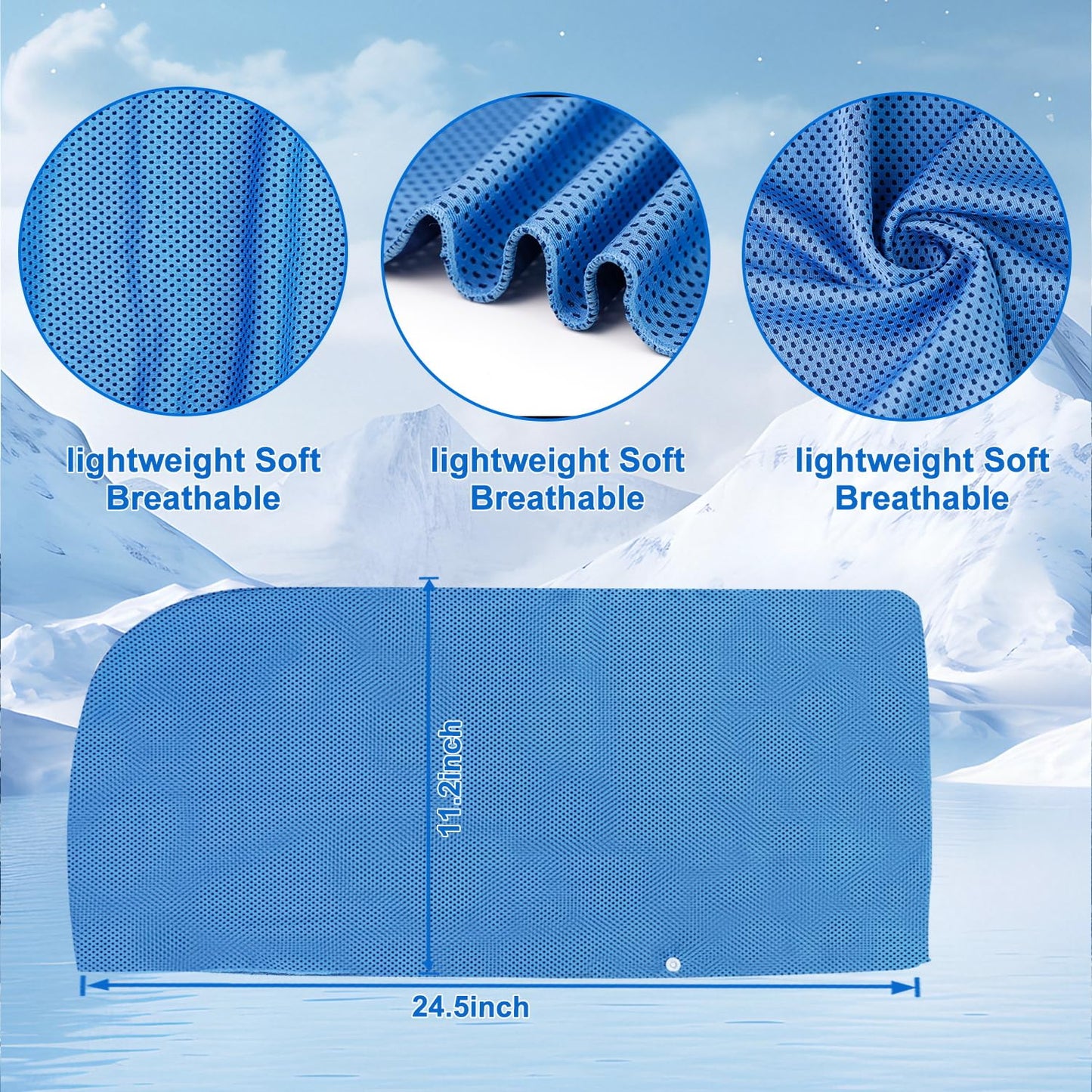 WIURGOHA 6 Pack Cooling Towels for Neck and Face,Microfiber Cooling Gym Towels,Soft Cooling Neck Towels Rags Cooling Neck Wraps Sweat Towel for Sports,Gym,Yoga,Workout,Running,Camping(40"x12")