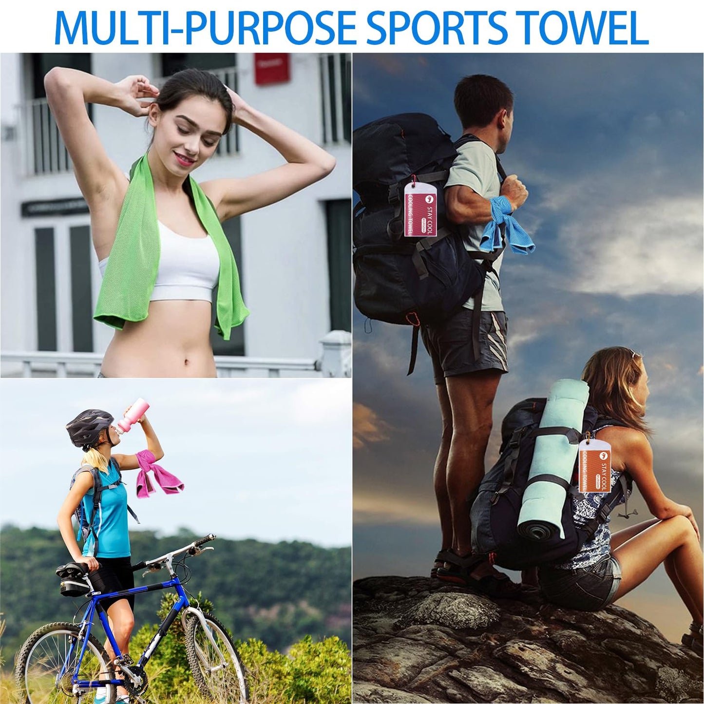 WIURGOHA 6 Pack Cooling Towels for Neck and Face,Microfiber Cooling Gym Towels,Soft Cooling Neck Towels Rags Cooling Neck Wraps Sweat Towel for Sports,Gym,Yoga,Workout,Running,Camping(40"x12")