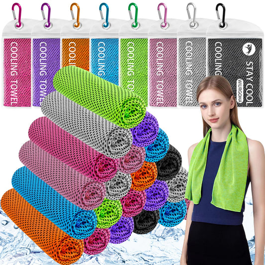 WIURGOHA 6 Pack Cooling Towels for Neck and Face,Microfiber Cooling Gym Towels,Soft Cooling Neck Towels Rags Cooling Neck Wraps Sweat Towel for Sports,Gym,Yoga,Workout,Running,Camping(40"x12")