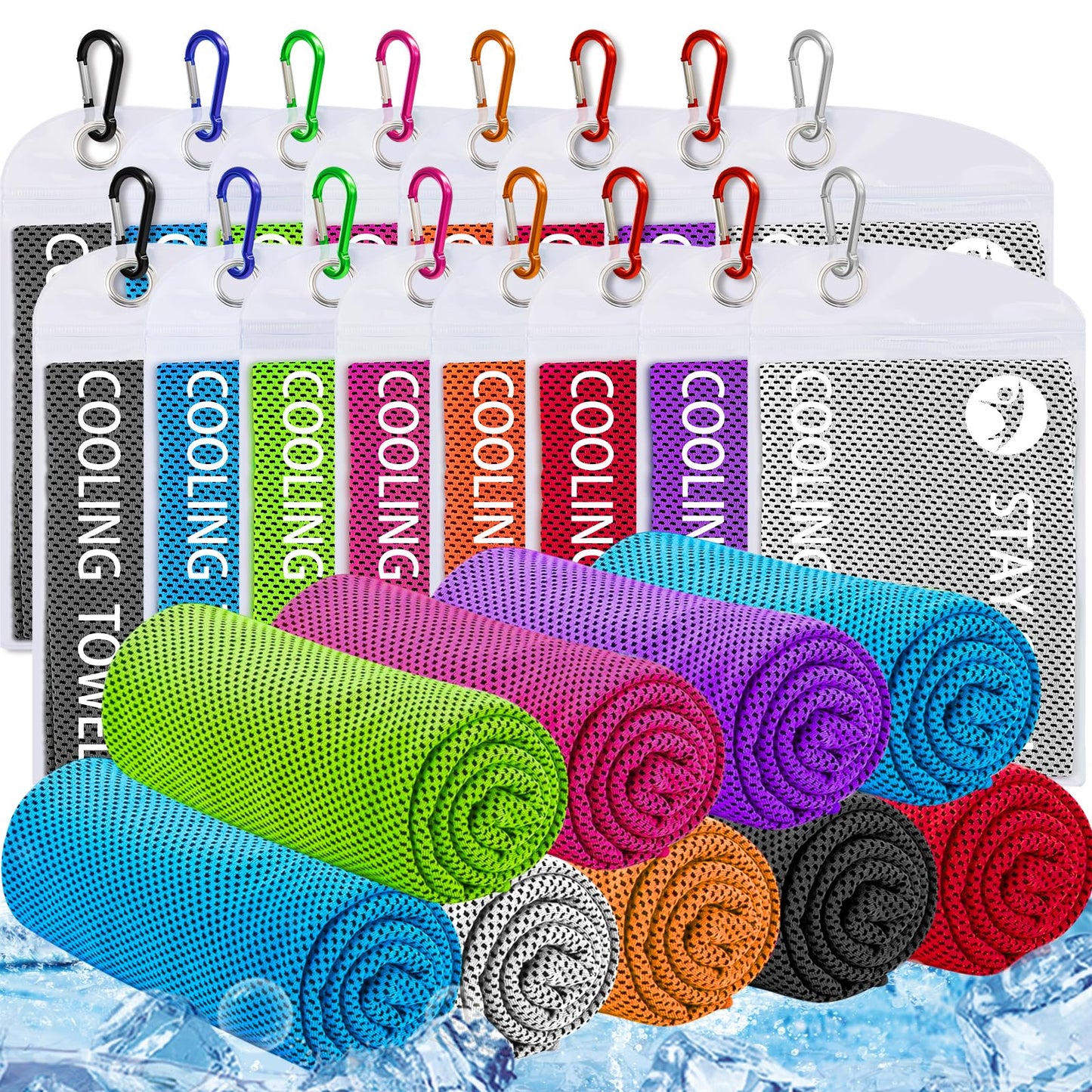 WIURGOHA 6 Pack Cooling Towels for Neck and Face,Microfiber Cooling Gym Towels,Soft Cooling Neck Towels Rags Cooling Neck Wraps Sweat Towel for Sports,Gym,Yoga,Workout,Running,Camping(40"x12")